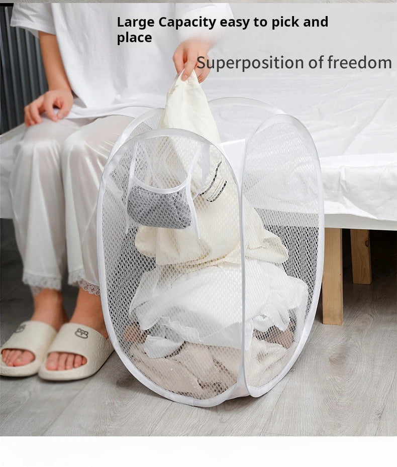 Dirty Clothes Basket Skeleton Ventilated Foldable Easy Storage Portable Large Capacity Clothes Basket