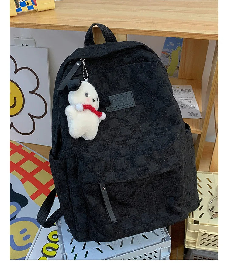 Gift pendant schoolbag, female high school student schoolbag, backpack, college student large-capacity and versatile backpack