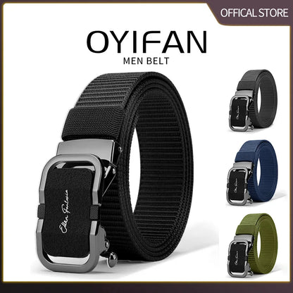 Men's Belt Jeans Belt for Men Tactical Belt Nylon Belt Metal Buckle Automatic Belt Casual Style