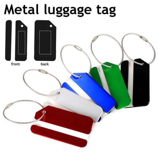 Aluminum Alloy Travel Luggage Tags Suitcase Bag Labels Travel ID Bag Tag Airlines Baggage Labels Card Unisex Travel Accessories