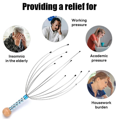Octopus Head Massager Scratching Scalp Relaxation Relief Increase Blood Circulate Scratcher Relieves Tension Health Care Random