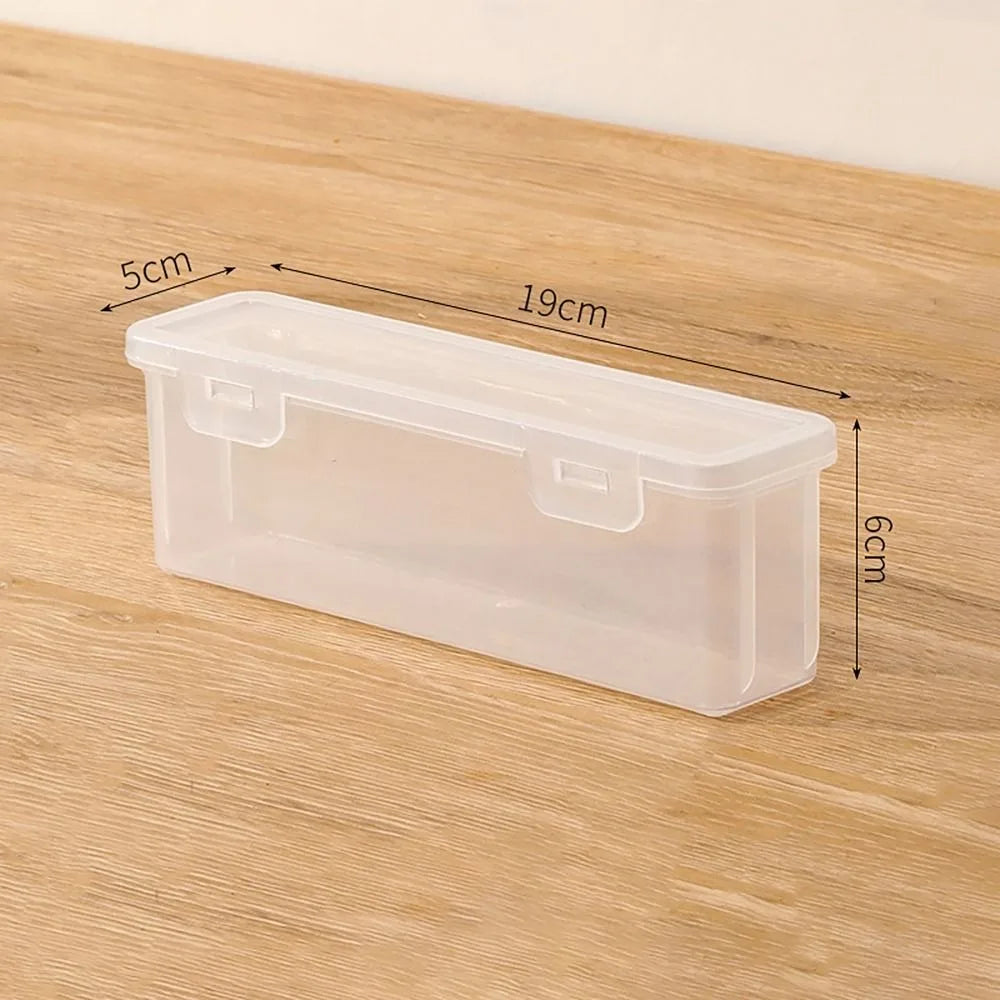 Large Capacity Storage Box Rectangle Transparent Flip Box Stationary Supplies Desktop Organizer