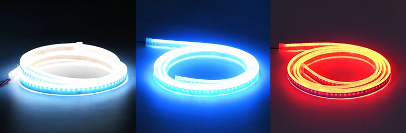 LED Car Hood Decorative Light Strip Start Scan Dynamic Ambient Light Car Daytime Running Light DRL With Turn Signal Lamp 12V