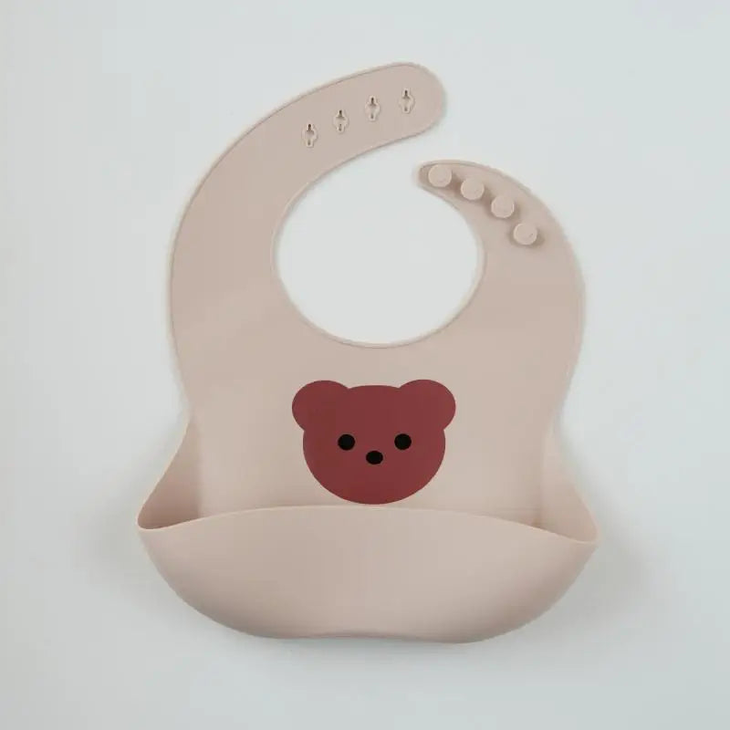 Baby silicone bib, bear bib, baby eating, children's complementary food, saliva bib, waterproof saliva towel
