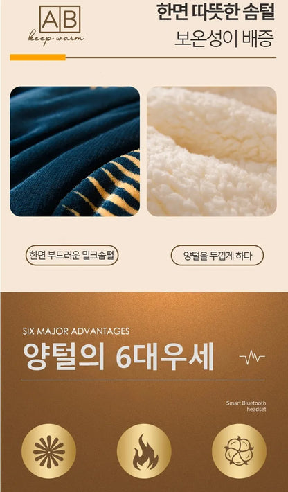 New Super Thick Winter Warm Blanket for Bed Artificial Lamb Cashmere Weighted Blankets Soft Comfortable Warmth Quilt Comforter