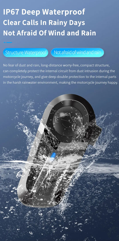 Bluetooth 5.3 Wireless Motorcycle Helmet Headset Hands-free Call Phone Motorcycle Waterproof Earphone Music Player Moto Helmet