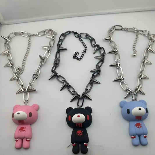 Accessories Series Cute Creative Handmade Melancholic Bear Necklace Fashion Accessories Y2k Style Accessories Children'S Gifts