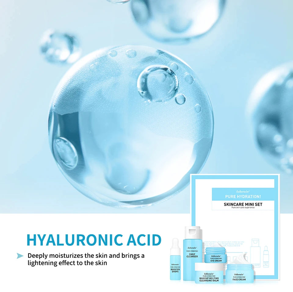 Skincare Mini Kit Cleanser Makeup Remover Moisturiser & Eye Cream For Hydrating Skin Airplane-Friendly Sizes Skincare Set