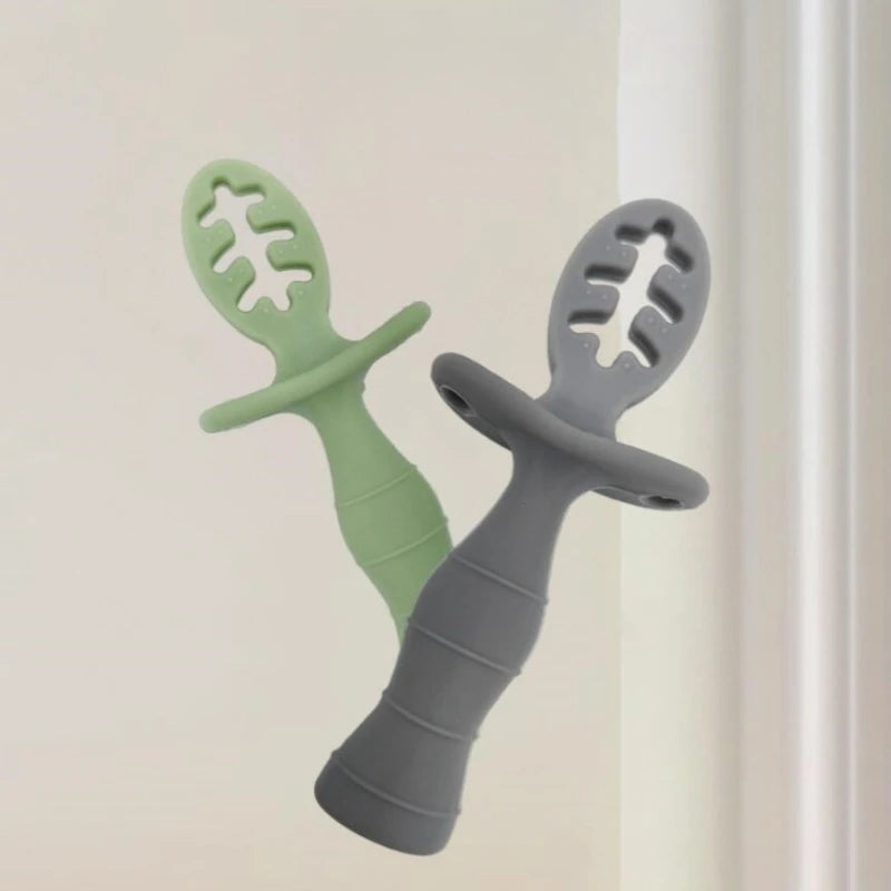 Children's Silicone Spoon Baby Soft and Resistant To Falling Infant Feeding Training Spoon Kids Auxiliary Food Spoon For Gifts