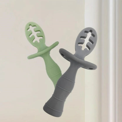 Children's Silicone Spoon Baby Soft and Resistant To Falling Infant Feeding Training Spoon Kids Auxiliary Food Spoon For Gifts