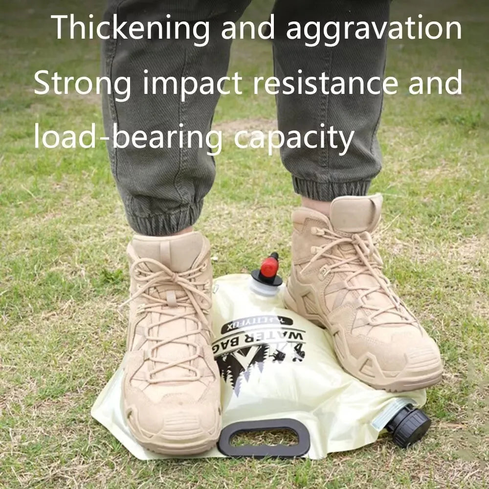 Outdoor Water Storage Bag 8L With Faucet Valve Travel Camping Food Grade Large Capacity Portable Foldable Plastic Water Bag