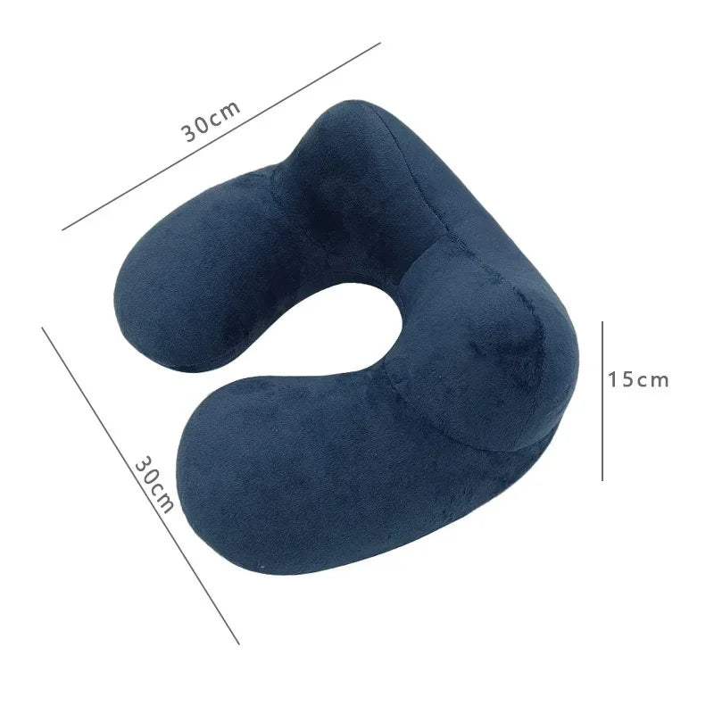 U-shaped Inflatable Travel Pillows Portable Air Pillow Neck Support Cushion Comfortable Sleeping Pillow Press To Inflate Pillow