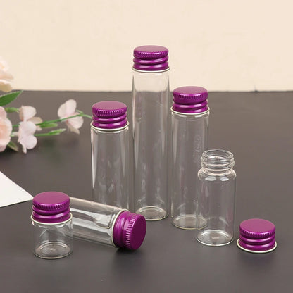 10PCS/lot  5/7/10/14/18/20/26ML Tiny Glass Jars Bottles Screw Cap Storage Jar Mini Containers GLASS Transparent Vial Bottles
