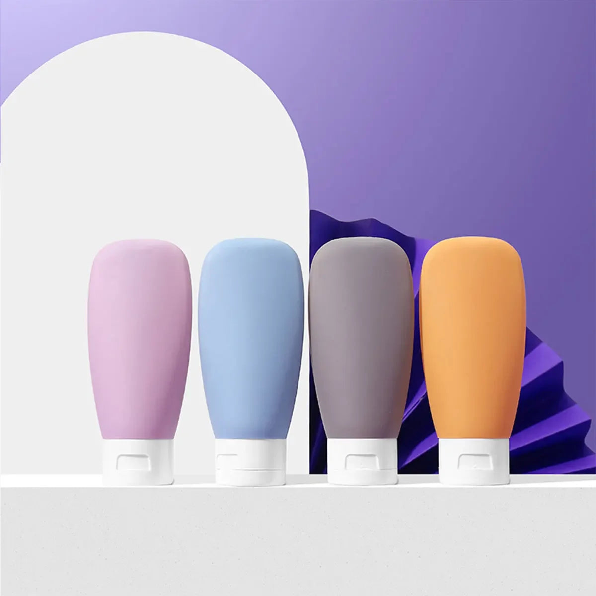 4-piece PE leak-proof travel bottle set, suitable for business travel, portable refillable and squeezable container, ideal for t