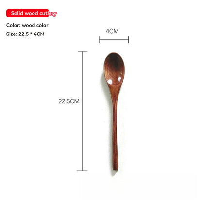 6pcs Wooden Spoon Nanmu Old Lacquer Spoon Tableware Creative Household Old Lacquer Spoon Wooden Small Spoon