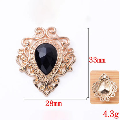 33*28mm Droplet diamond pendant accessories, flat bottom brooch accessories, DIY accessories, headwear accessories 10PCS