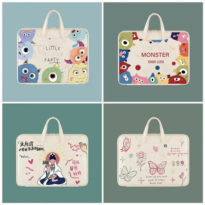 Cute Laptop Bag 13.3 14 15 15.6 Inch Waterproof Shockproof Notebook Case For Macbook Air Pro 13.6 16 Dell Xiaomi Huawei Handbag