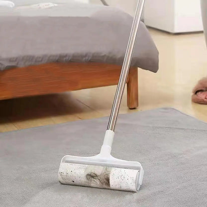 Long Handle Lint Roller Brush Pet Hair Remover Roller Retractable Dust Hair Roller Stick Tearable Clothes Bed Hair Removal Brush