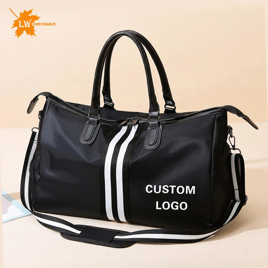 Personalized Travel Bag Men's And Women's Handbags Sports Training Yoga Bag Waterproof Weekend Bag Customized Logo Name Pattern