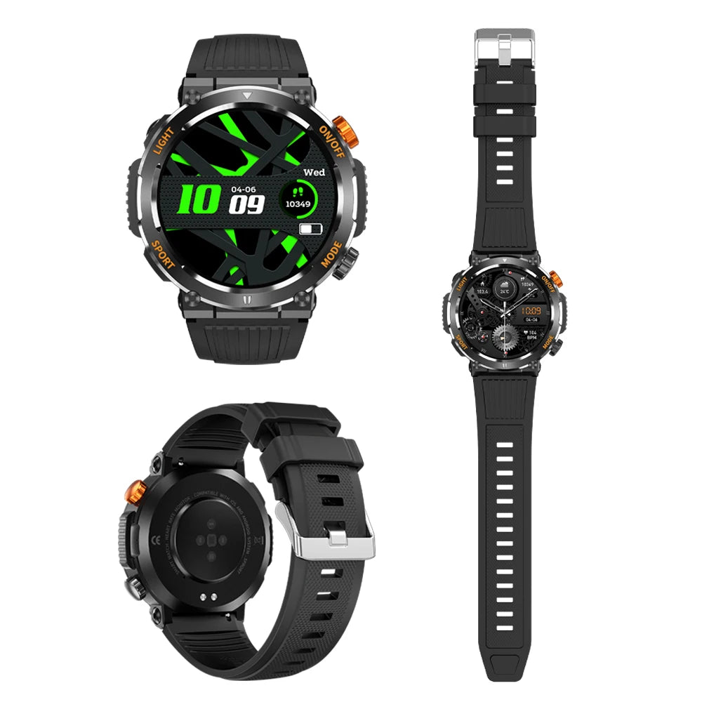 Smart Watch Men Bluetooth Call Health Monitor Sports Smart Watch IP67 Waterproof Outdoor Sports Watch 100+ Sports Modes