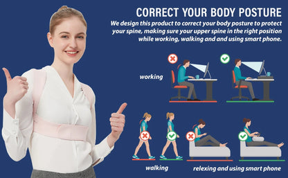 Posture Corrector for Women and Men Adjustable Upper Back Brace Shoulder Lumbar Support Belt Corset Posture Correction