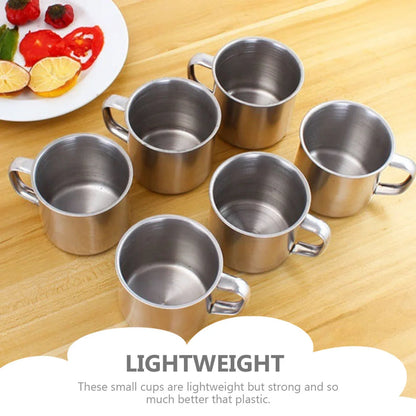5 Pcs Stainless Steel Cups For Kids Lightweight Travel Mugs Water Drinking Containers Kitchen Bar Student Tea Coffee