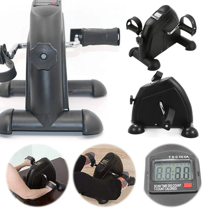 Mini Exercise Bike Arm and Leg Trainer Portable Pedal Trainer Adjustable Foot Pedal Exercise Machine LED Display for Home Office