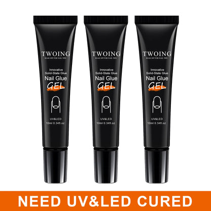 Solid Nail Glue Nail Tips Gel for Press On Nails,Acrylic Nail Gel for Manicure Extension,False Nails Adhesive Glue Long Lasting