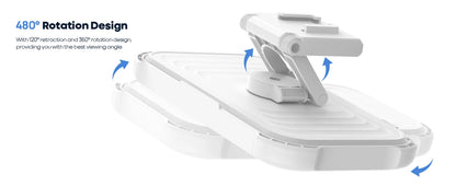 Shower Phone Holder with Speaker  480 Rotation, Wall Phone Mount for Shower Waterproof Anti Fog Shower Case for 4-7" Phones