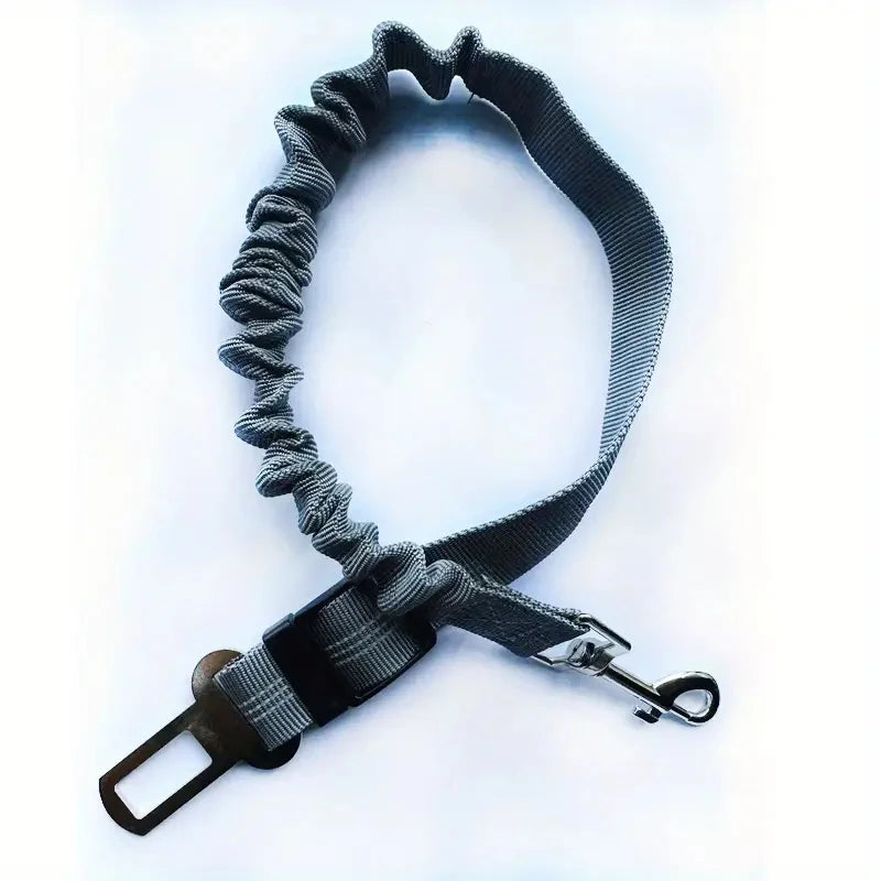 Reflective Dog Seat Belt - Adjustable and Durable Nylon Harness with Bungee Fabric Belt for Safe and Secure Car Travel