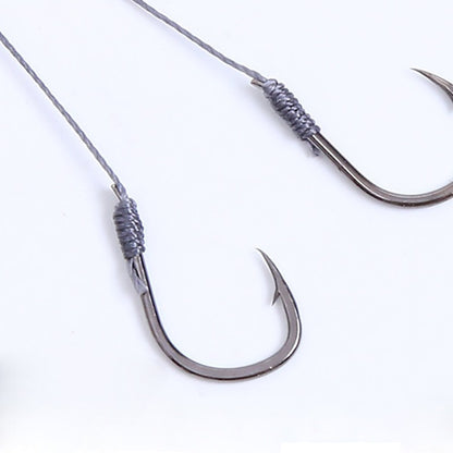 5Pack/50 Hooks Fishs Tool Tied Good Strong Horse Line Double Hook Pair Hook Fishs Hooks Fishing Gear Accessories Sub-line Hooks