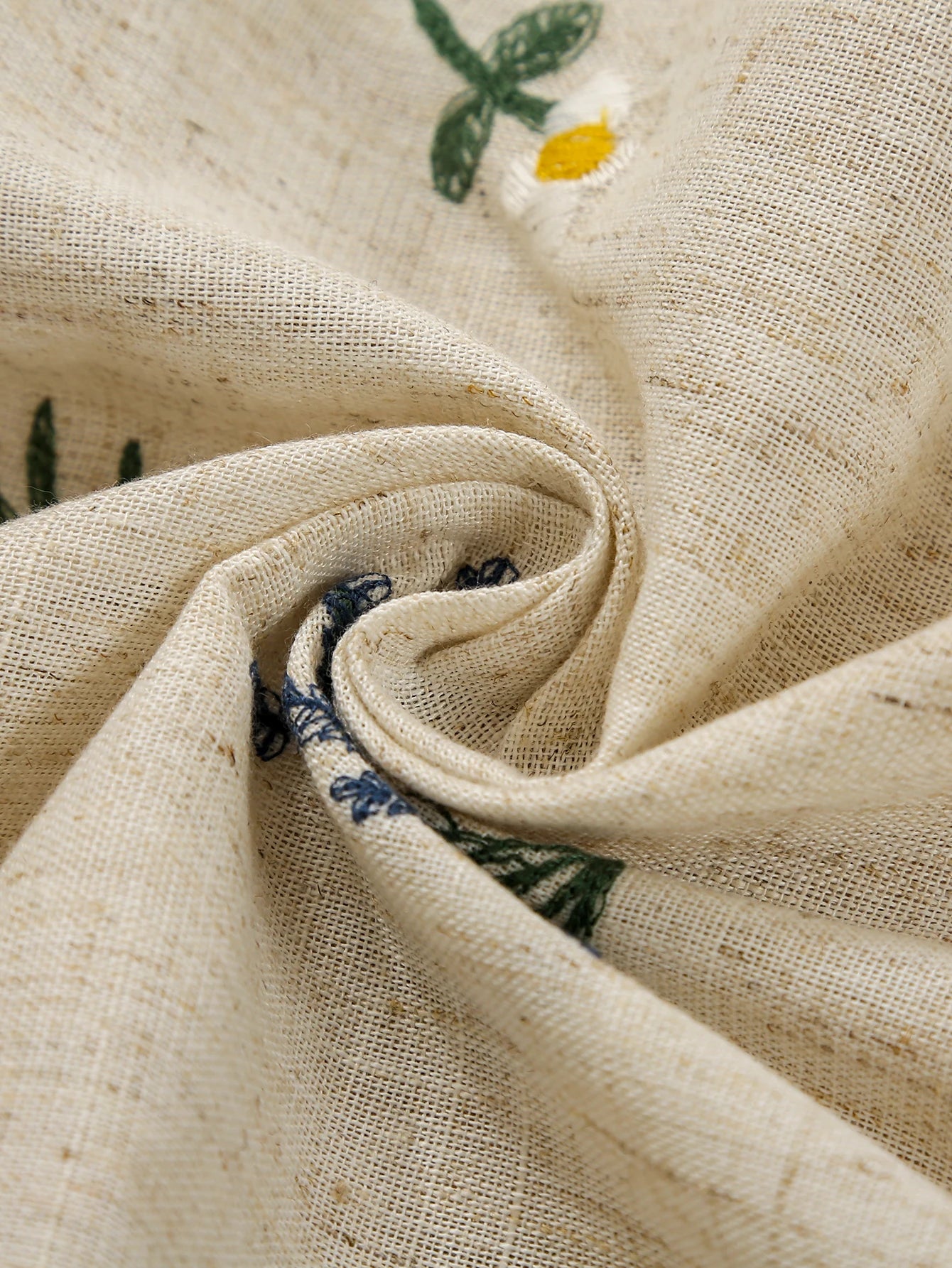 Linen Embroidery Curtain Small Fresh Curtain Rustic Wind Drift Window Curtain Ambience Sense Short Curtain