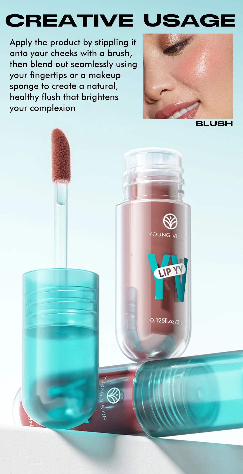 YOUNG VISION 6-Shade Avocado Long-Lasting Moisturizing Lip Stain is lightweight, non-sticky, non-stick cup lip stain