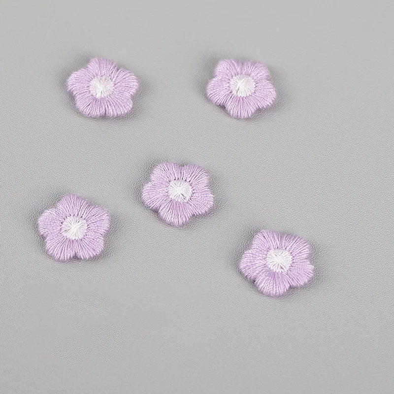 Mini Embroidered Small Flower Patch DIY Earring Accessories Children's Hair Accessories Clothing Accessories