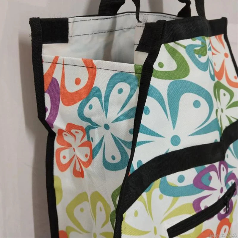 Portable Folding Reusable Shopping Bags Small Pull Cart Buy Shopping Trolley Bag With Wheels Fruit Vegetables Bag Food Organizer