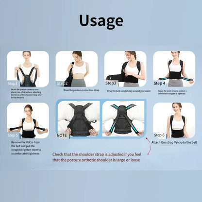 Posture Corrector Back Orthopedic Straps for Men and Women Fully Adjustable Spinal Brace Comfortable Effective Upper Back Brace