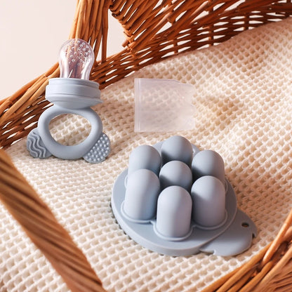 Baby Rabbit Fruit Feeder Set Food Supplement Nursing Feeder BPA Free Silicone Feeding Freezer Tray Tableware Fresh Food Feeder