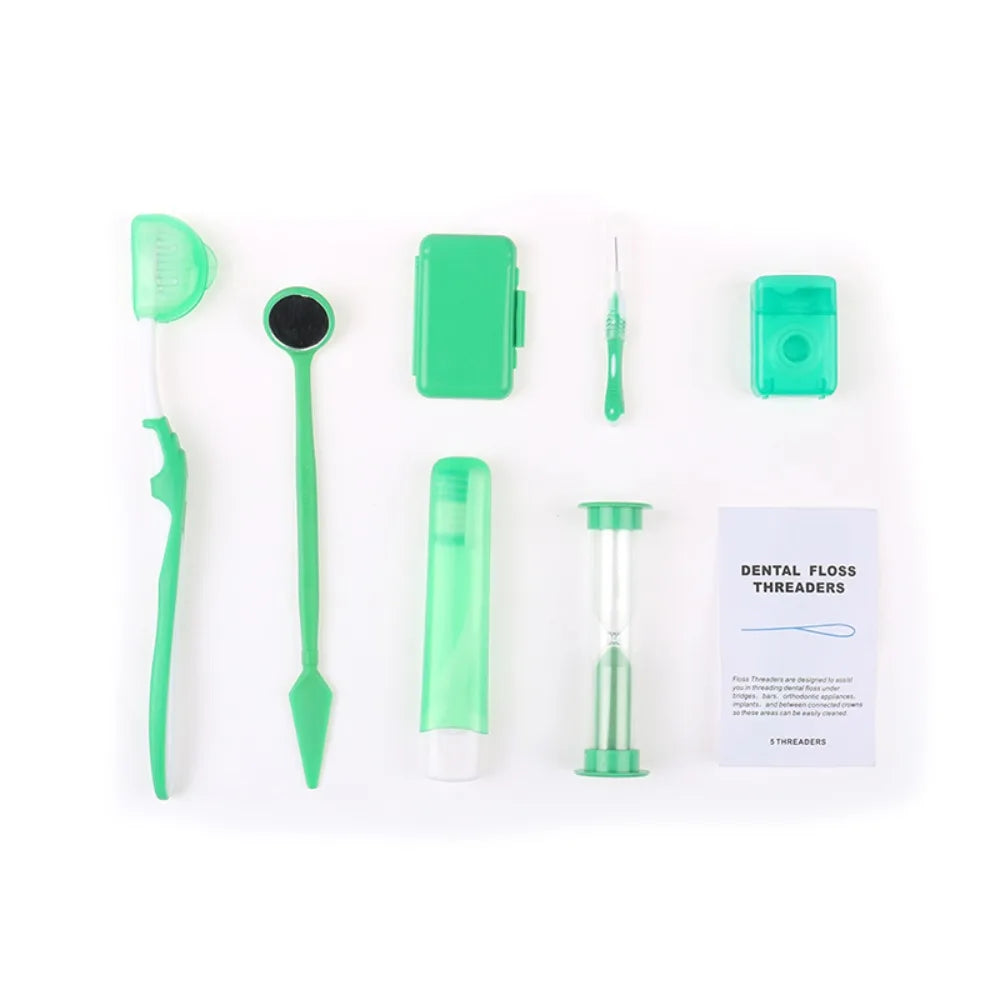 8pcs/set Oral Cleaning Care Dental Teeth Orthodontic Kits Whitening Tool Portable Outdoor Suit Interdental BrushOral Care