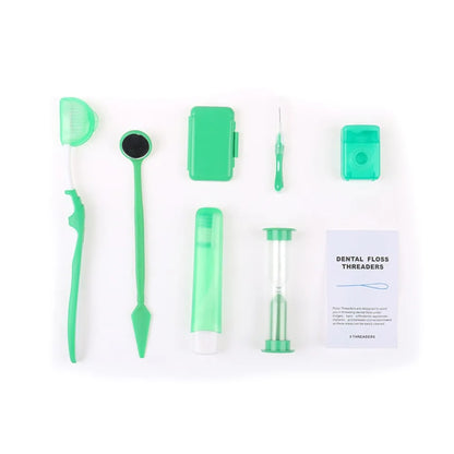 8pcs/set Oral Cleaning Care Dental Teeth Orthodontic Kits Whitening Tool Portable Outdoor Suit Interdental BrushOral Care