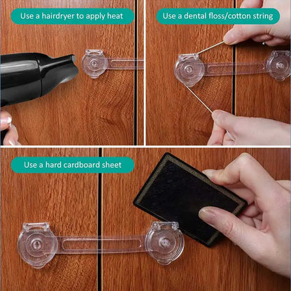 3/5Pcs Baby Cabinet Locks Strap Drawer Lock Child Anti-opening Refrigerator Lock Home Baby Anti-pinch Safety Protection Buckle