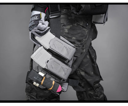 Tactical Leg Holster Magazine Pouch Hunting Airsoft Plate Carrier Molle Drop Platform Thigh Protector Glock Camping Outdoor Spor