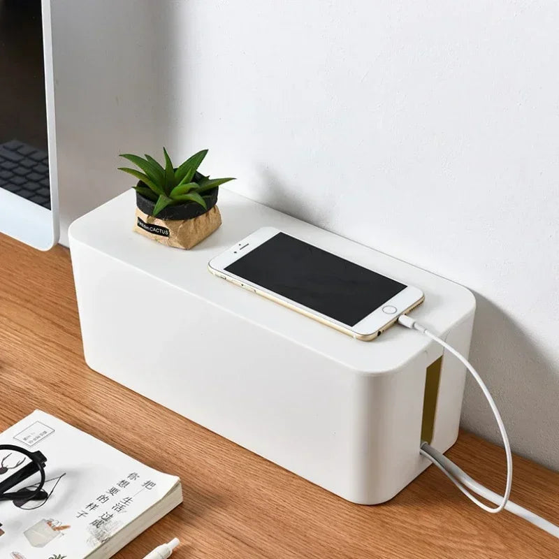 Cable Storage Box Desktop Power Strip Storage Box Dustproof Socket Storage Box Home Wire Case Wire Management Cable Organizer