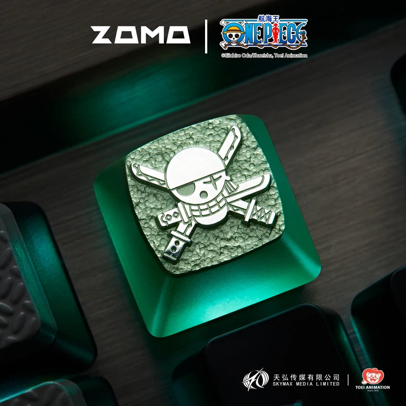 Zomoplus One Piece Metal Keycap Aluminum Artisan Keycap for Mechanical Keyboard Officially Licensed Anime Gaming Keycap