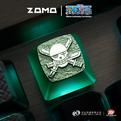 Zomoplus One Piece Metal Keycap Aluminum Artisan Keycap for Mechanical Keyboard Officially Licensed Anime Gaming Keycap