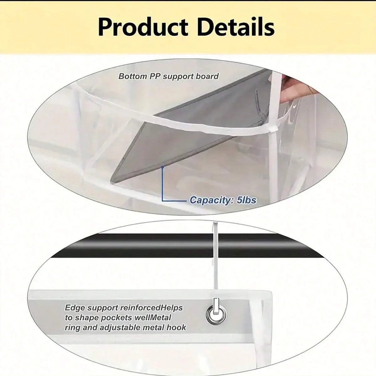 1pc/2pcs - Over-the-Door Organizer – Versatile, Foldable, Clear Wall-Mounted Storage Solution for Home Organization