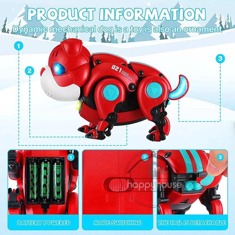 Baby Musical Toys Electronic Walking Moving Mecha Dog for Kids Interactive Toys Voice Control Light Music Toys for Toddler 1 2 3