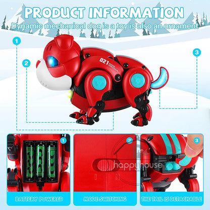 Baby Musical Toys Electronic Walking Moving Mecha Dog for Kids Interactive Toys Voice Control Light Music Toys for Toddler 1 2 3