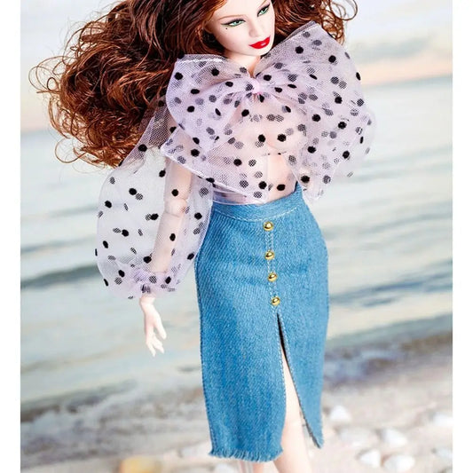 Fashion supermodel Doll Elegant Dress Casual Wears DIY Accessories Party Bags Jeans Pants Set