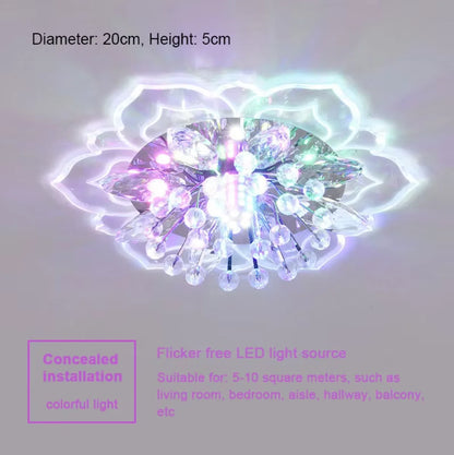 LED Crystal Ceiling Light Modern Flower Shape Ceiling Lamp Hallway Living Room Lamp Bedroom Kitchen Corridors Aisle Light