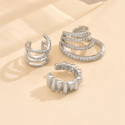 ALIYA Multi-layered Designed Ear Clip Non-Piercing Bone C-shaped Ear Ring Without Puncture Jewelry for Women